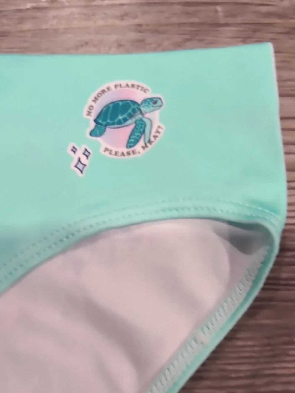Justice Bikini Briefs - Pink & Mint - Llama & Eco Prints Turtle Size 8/10